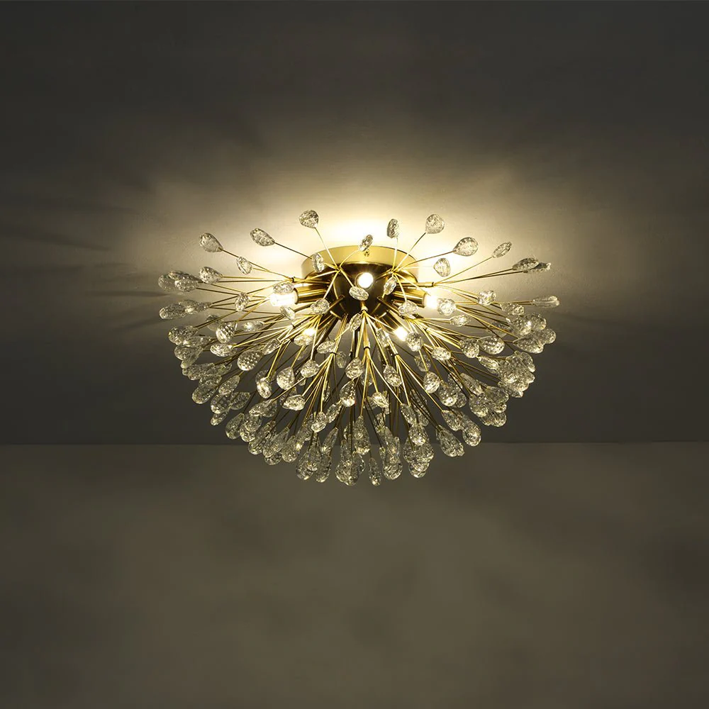 Luxury Bloom Dandelion Crystal Semi Flush Mount - Image 19