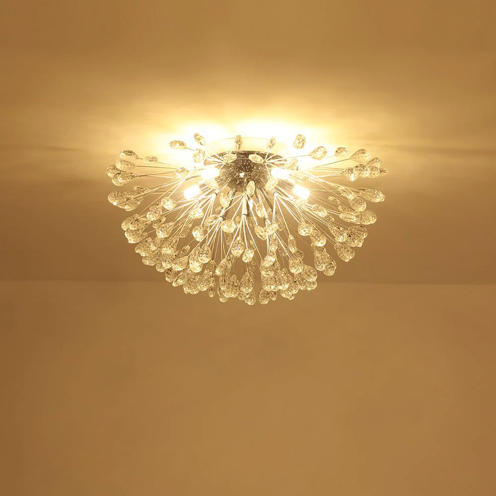 Luxury Bloom Dandelion Crystal Semi Flush Mount - Image 29
