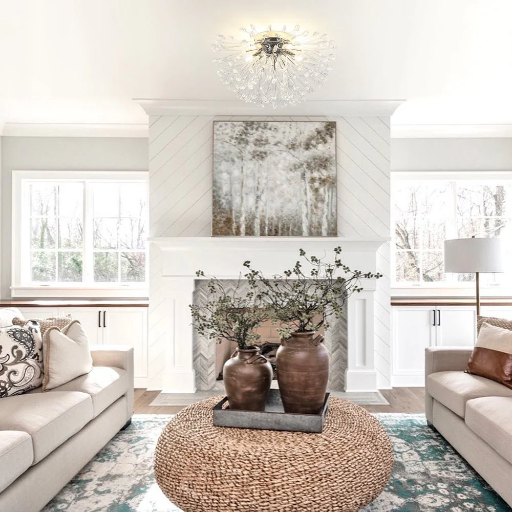 Luxury Bloom Dandelion Crystal Semi Flush Mount - Image 4