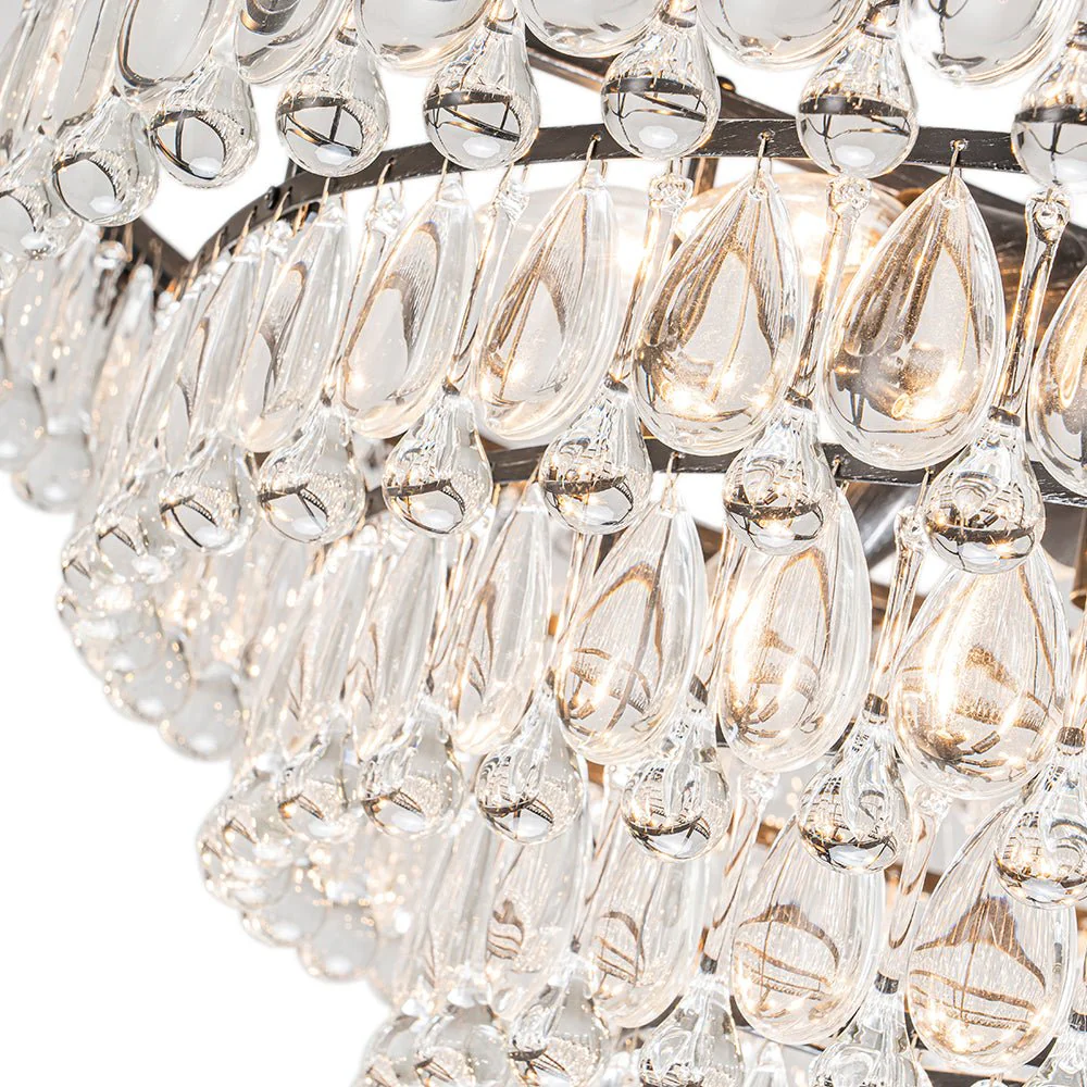 Luxury Glam Tiered Crystal Raindrop Round Chandelier - Image 13