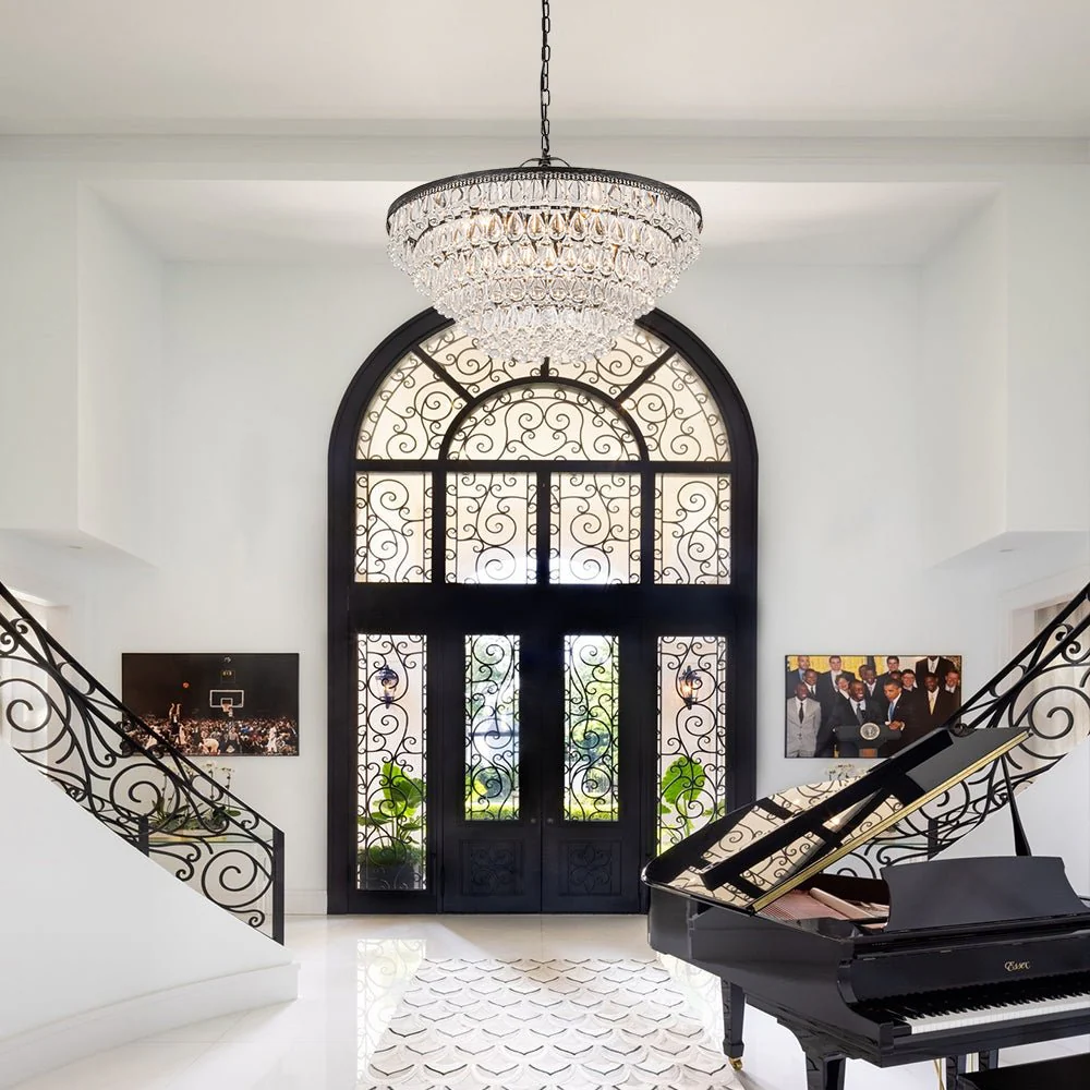 Luxury Glam Tiered Crystal Raindrop Round Chandelier - Image 3