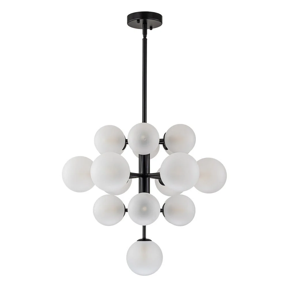 (OpenBox) Mid-Century Frosted Glass Bubble Tiered Sputnik Chandelier - Image 10