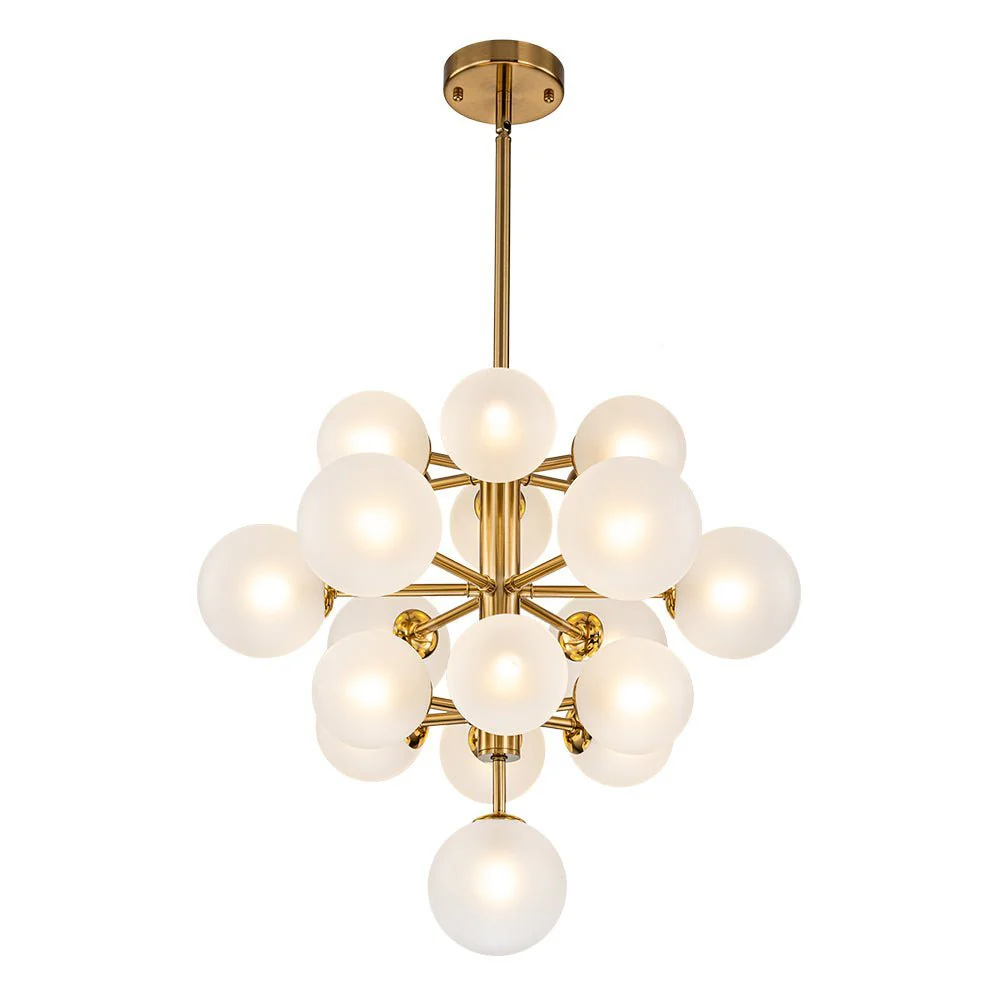 (OpenBox) Mid-Century Frosted Glass Bubble Tiered Sputnik Chandelier - Image 6