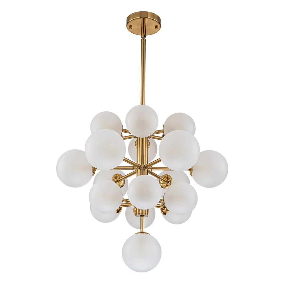 (OpenBox) Mid-Century Frosted Glass Bubble Tiered Sputnik Chandelier - Image 7