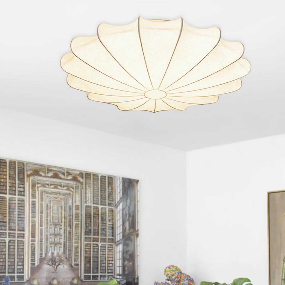 (OpenBox) Mid-Century Modern White Flush Mount Light - Image 3