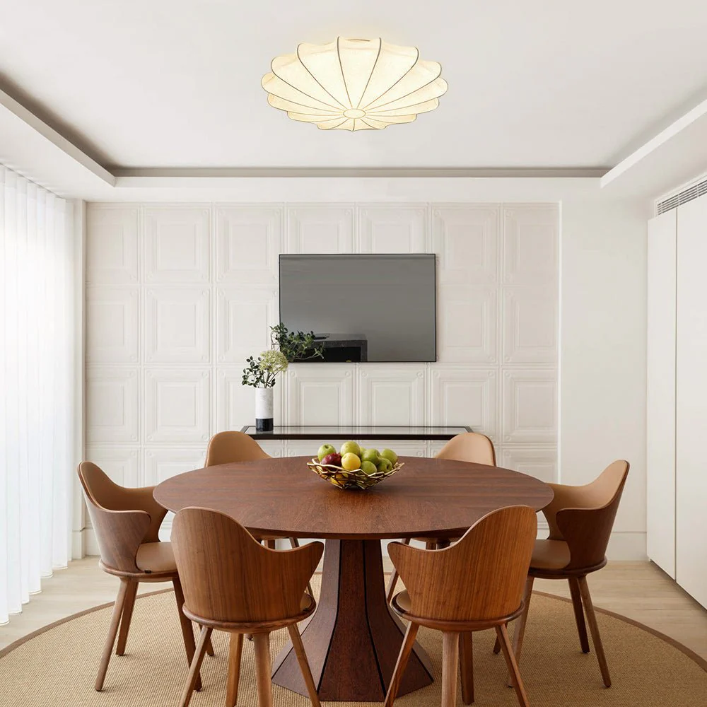 (OpenBox) Mid-Century Modern White Flush Mount Light - Image 5