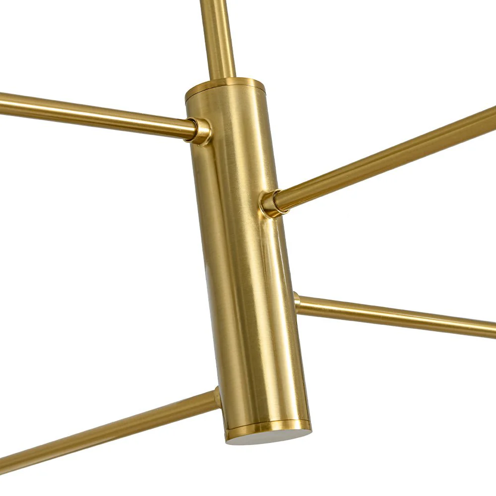 (OpenBox) Mid-Century White Brass 8-Light UP and Down Chandelier - Image 10