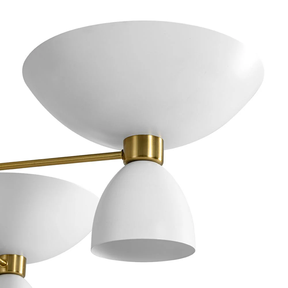 (OpenBox) Mid-Century White Brass 8-Light UP and Down Chandelier - Image 8