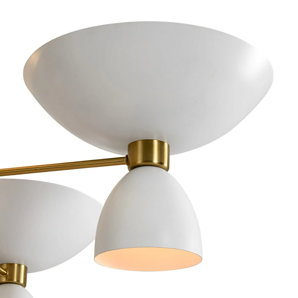 (OpenBox) Mid-Century White Brass 8-Light UP and Down Chandelier - Image 9