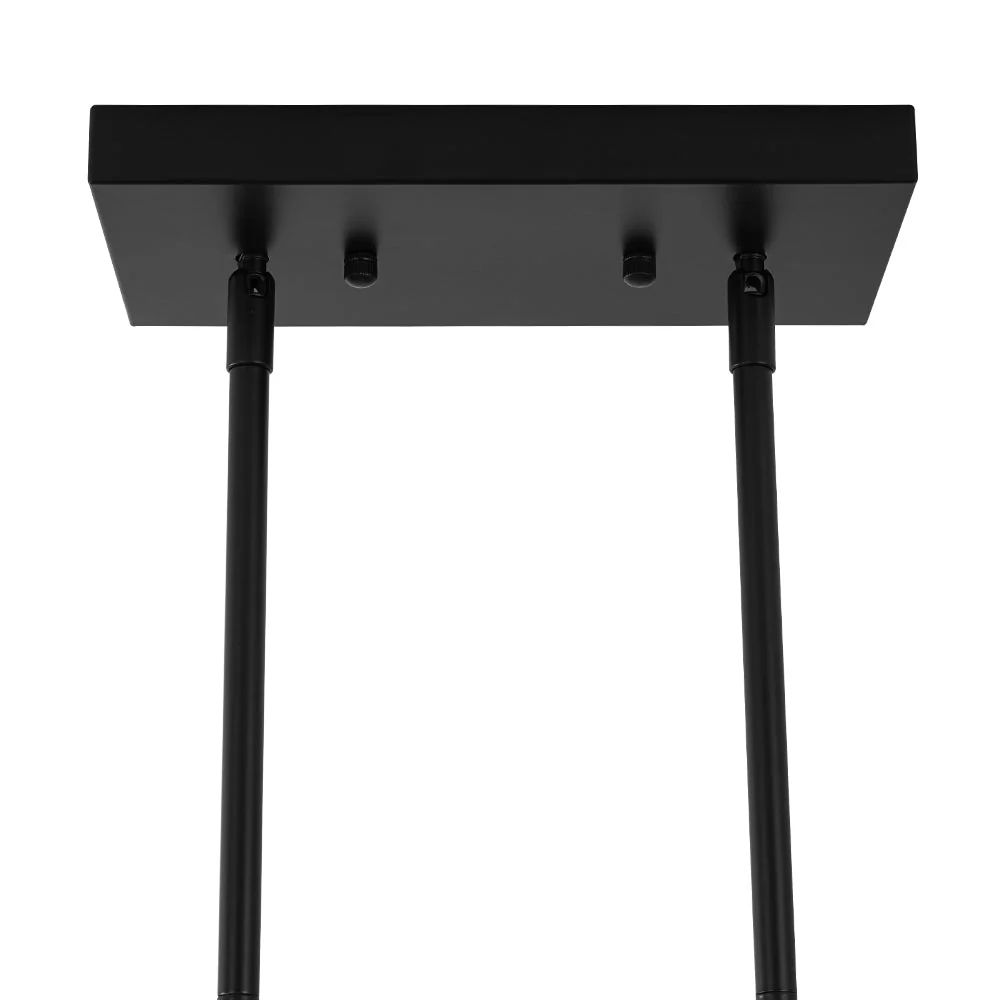 Minimalist Black Brass Candle Style Linear Island Chandelier - Image 18