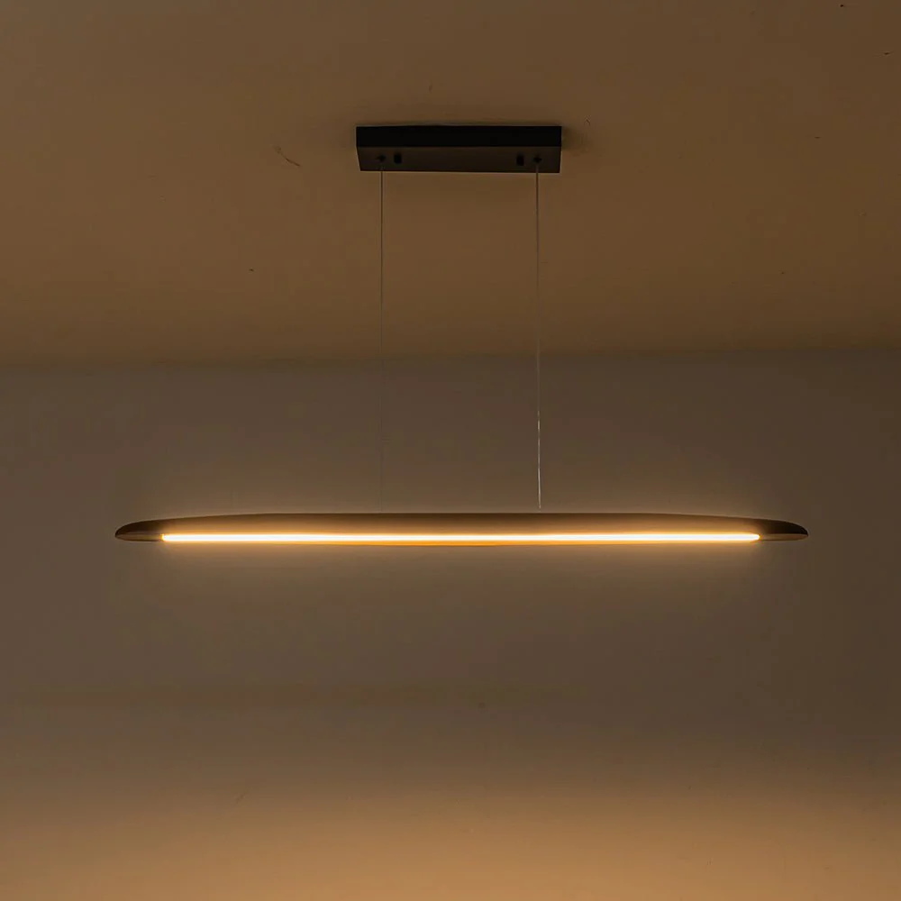 (OpenBox) Minimalist Linear Wood Dimmable LED Island Pendant - Image 12