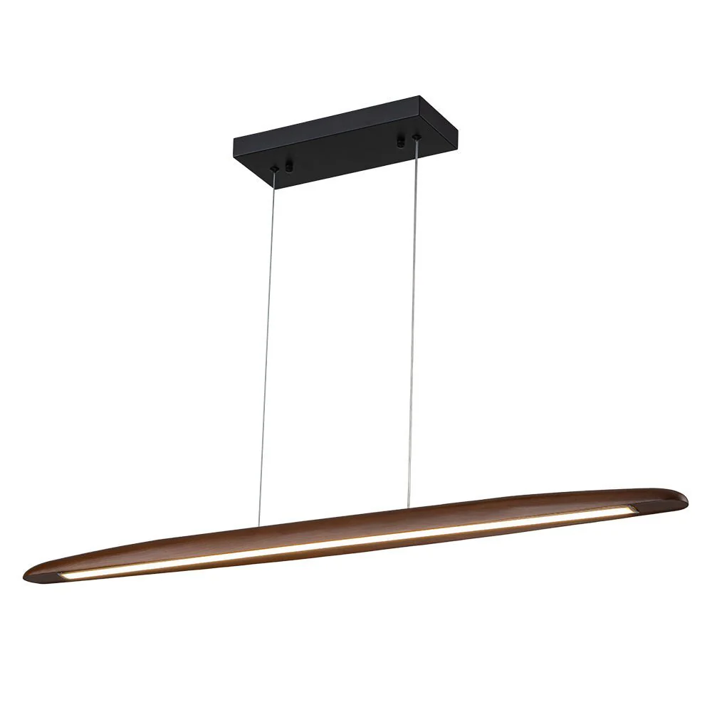 (OpenBox) Minimalist Linear Wood Dimmable LED Island Pendant - Image 4