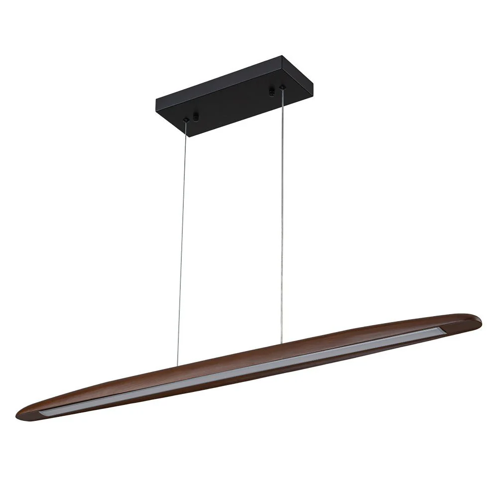 (OpenBox) Minimalist Linear Wood Dimmable LED Island Pendant - Image 6