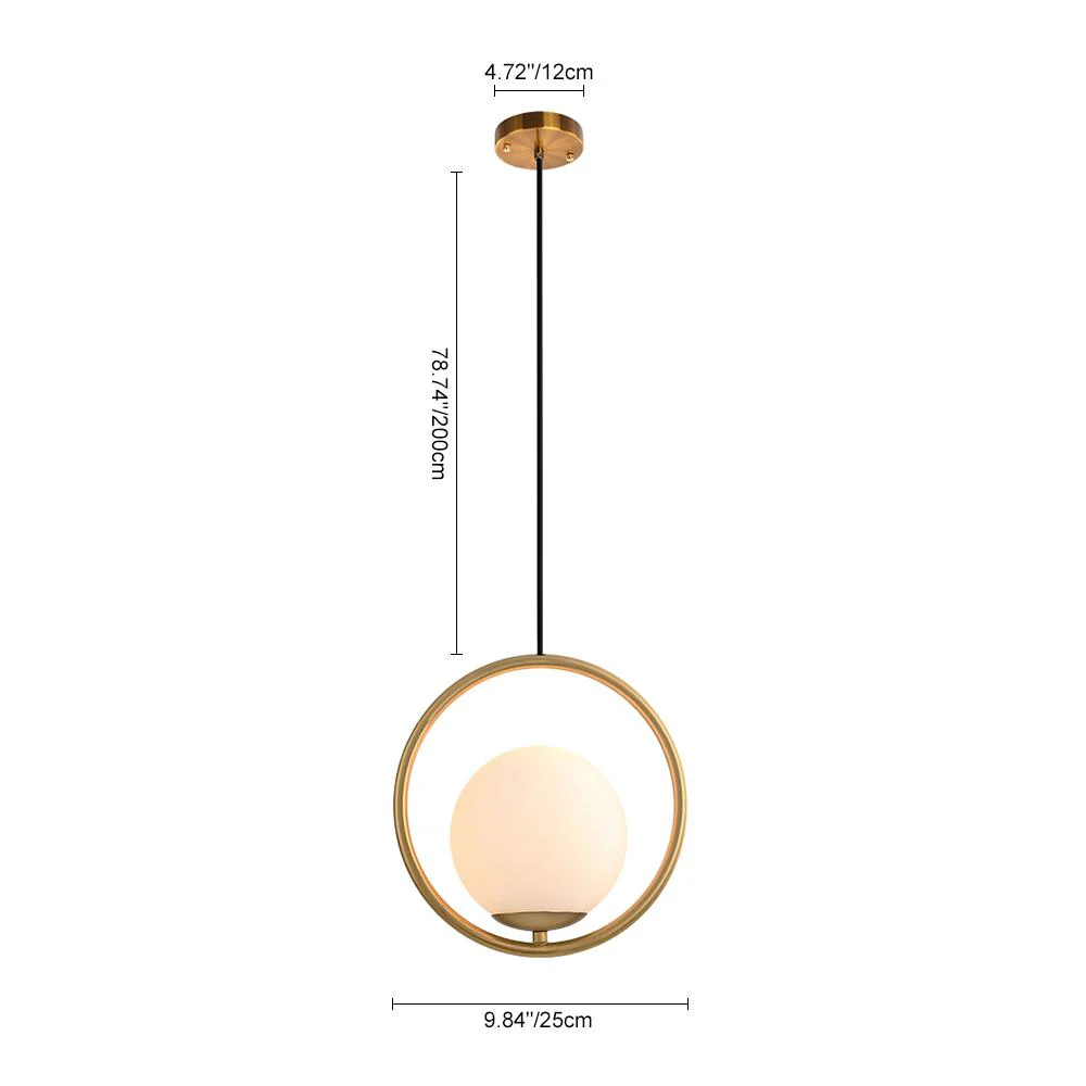 (OpenBox) Modern 1-ring Globe Pendant Light - Image 4