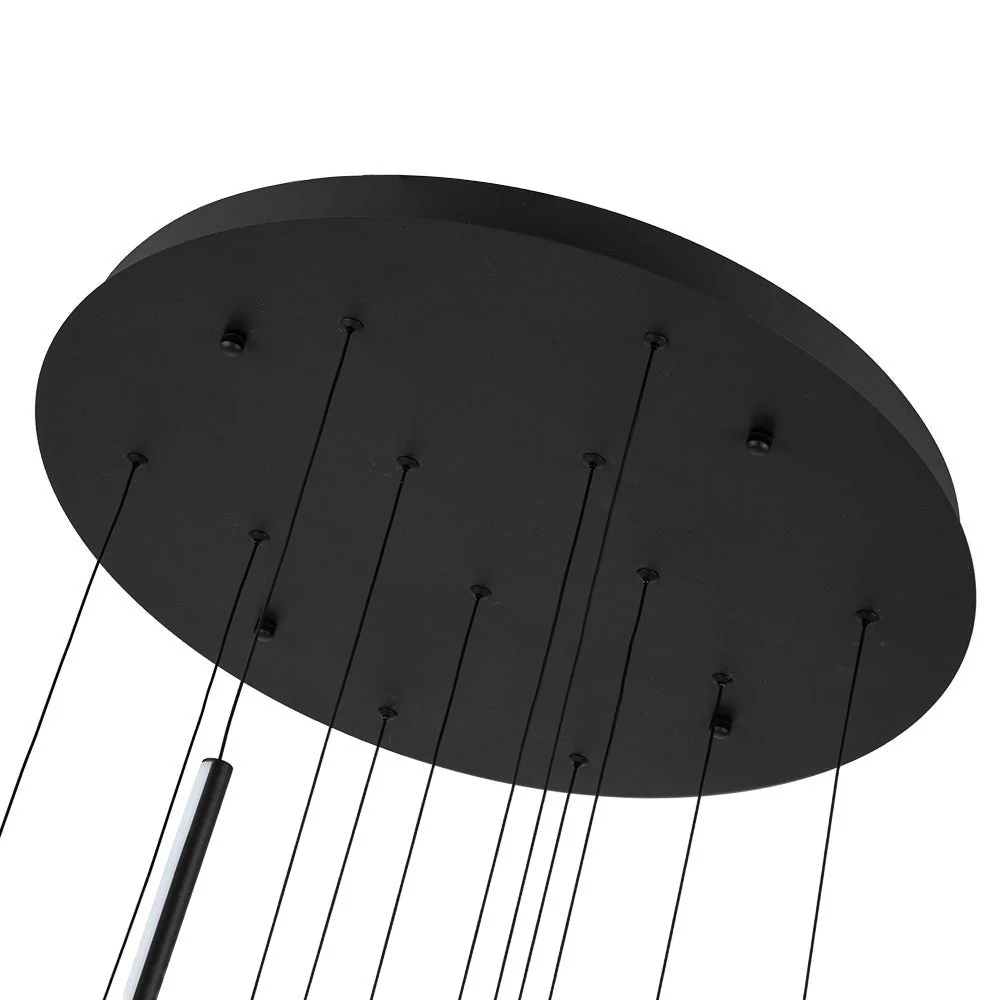 (OpenBox) Modern 12-Light Black Cluster Tube LED Pendant Light - Image 12