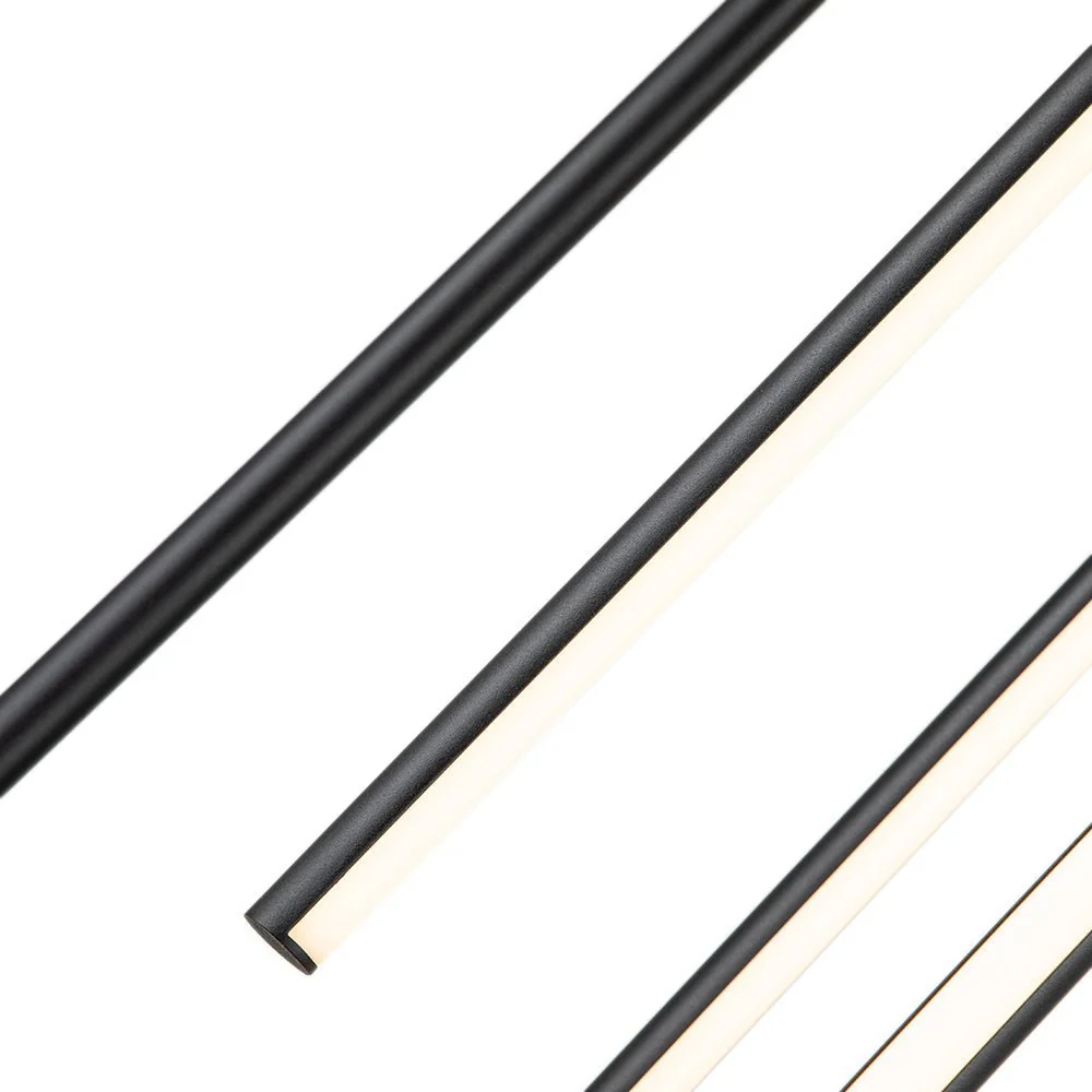 (OpenBox) Modern 12-Light Black Cluster Tube LED Pendant Light - Image 9