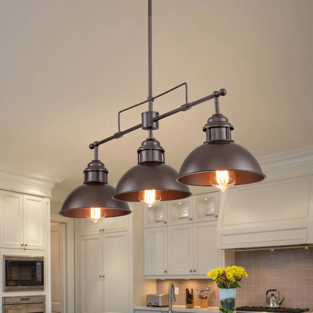 Modern Farmhouse 3-light Island Pot Lid Dome Pendant - Image 2