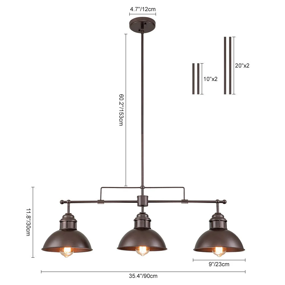 Modern Farmhouse 3-light Island Pot Lid Dome Pendant - Image 26