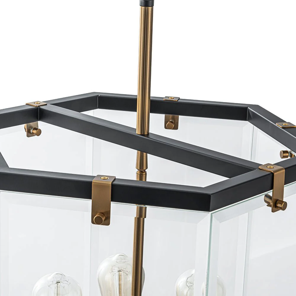 (OpenBox) Modern Farmhouse Clear Glass Large Lantern Pendant - Image 15
