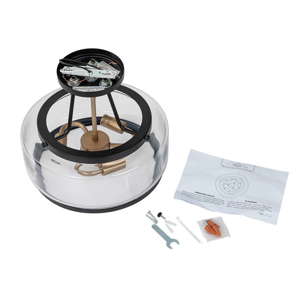 (OpenBox) Modern Farmhouse Drum Glass Semi Flush Mount - Image 11