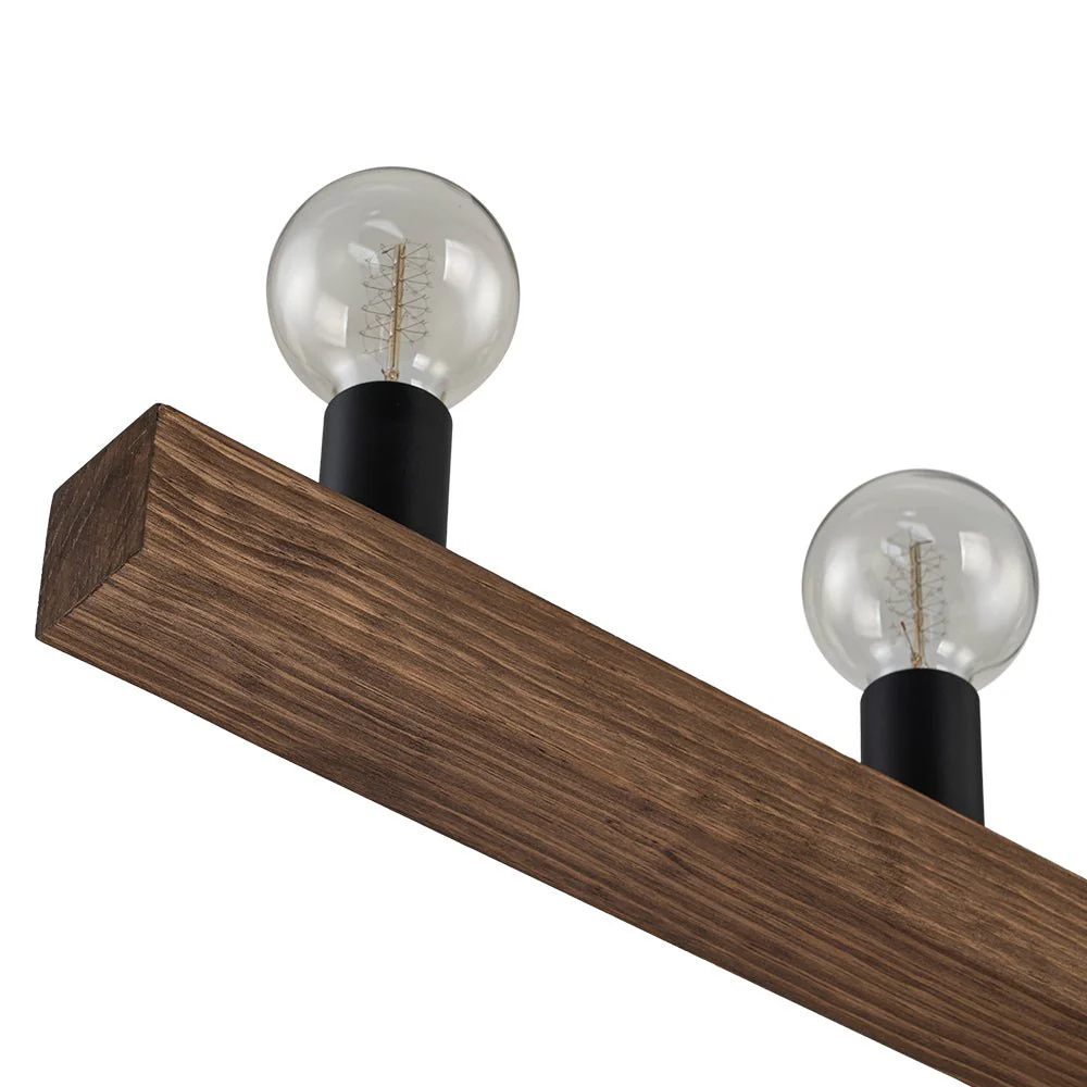 Modern Farmhouse Pine Wooden Linear Island Chandelier - Image 11