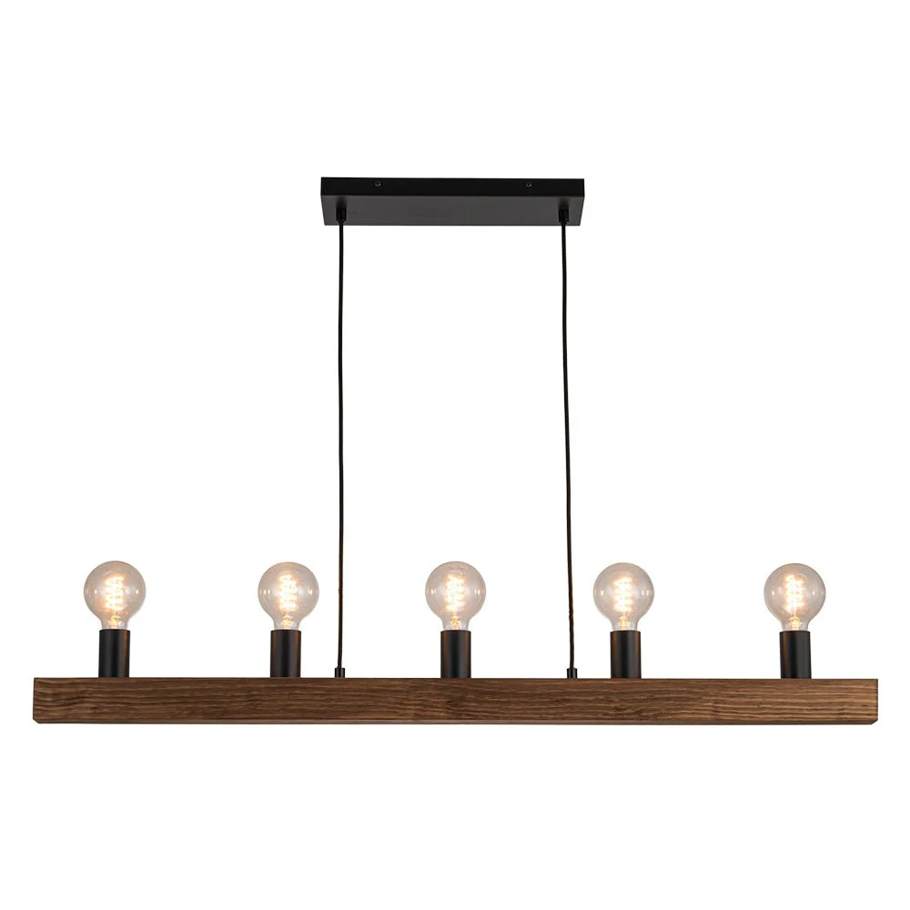 Modern Farmhouse Pine Wooden Linear Island Chandelier - Image 3