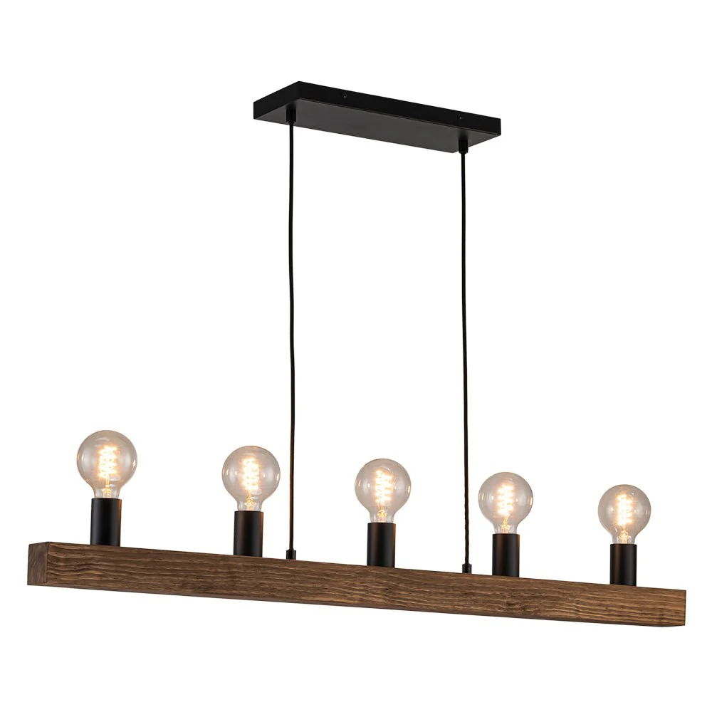 Modern Farmhouse Pine Wooden Linear Island Chandelier - Image 5