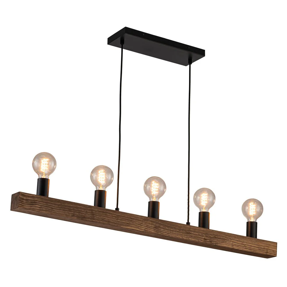 Modern Farmhouse Pine Wooden Linear Island Chandelier - Image 7