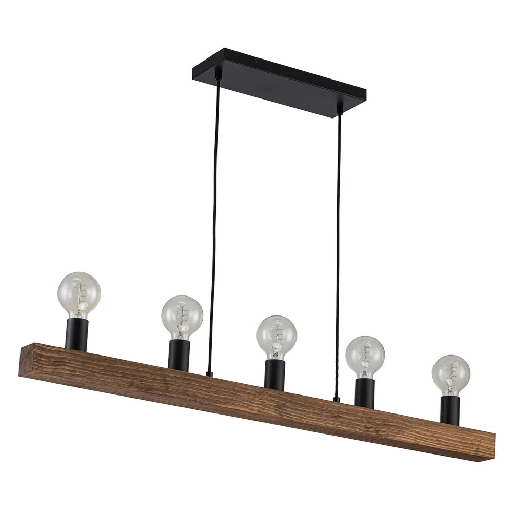 Modern Farmhouse Pine Wooden Linear Island Chandelier - Image 8