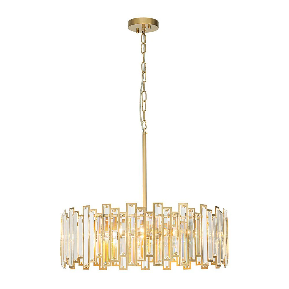 (OpenBox) Modern Glam Brass 6-Light Crystal Drum Cage Chandelier - Image 5