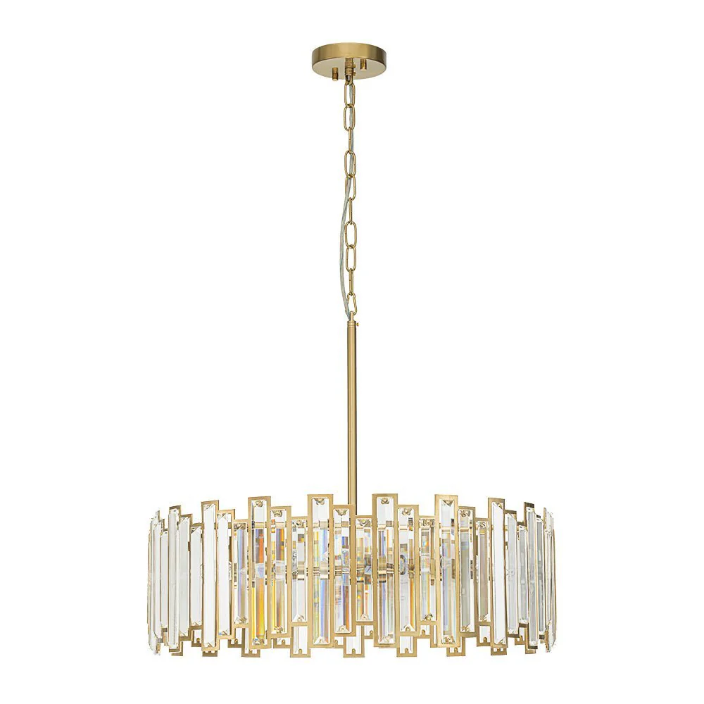 (OpenBox) Modern Glam Brass 6-Light Crystal Drum Cage Chandelier - Image 6