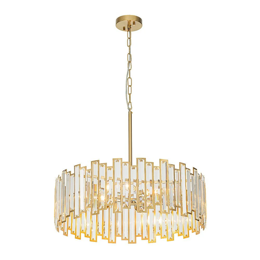 (OpenBox) Modern Glam Brass 6-Light Crystal Drum Cage Chandelier - Image 9