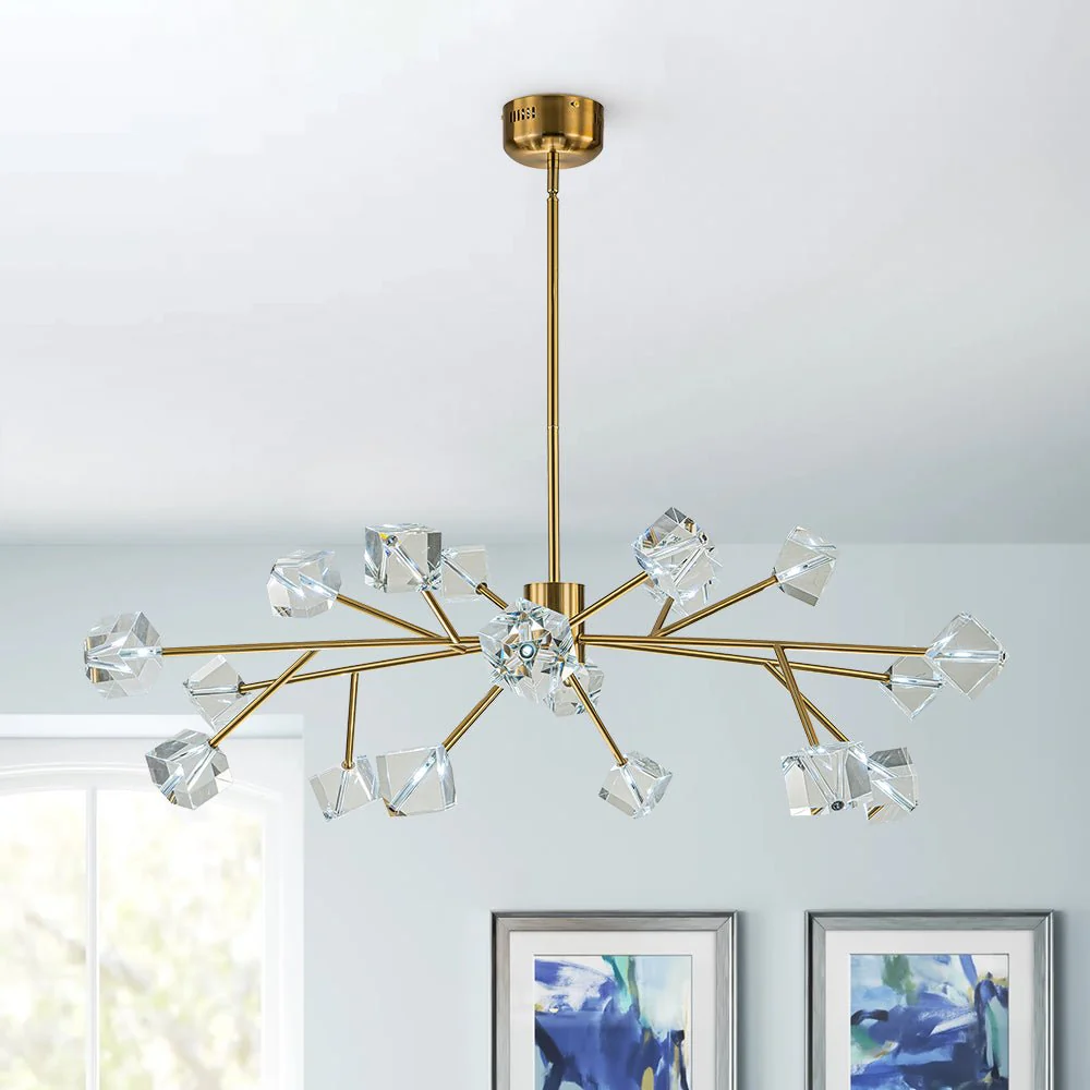 Modern Mid-century Glam Branch Crystal Sputnik Chandelier - Image 4