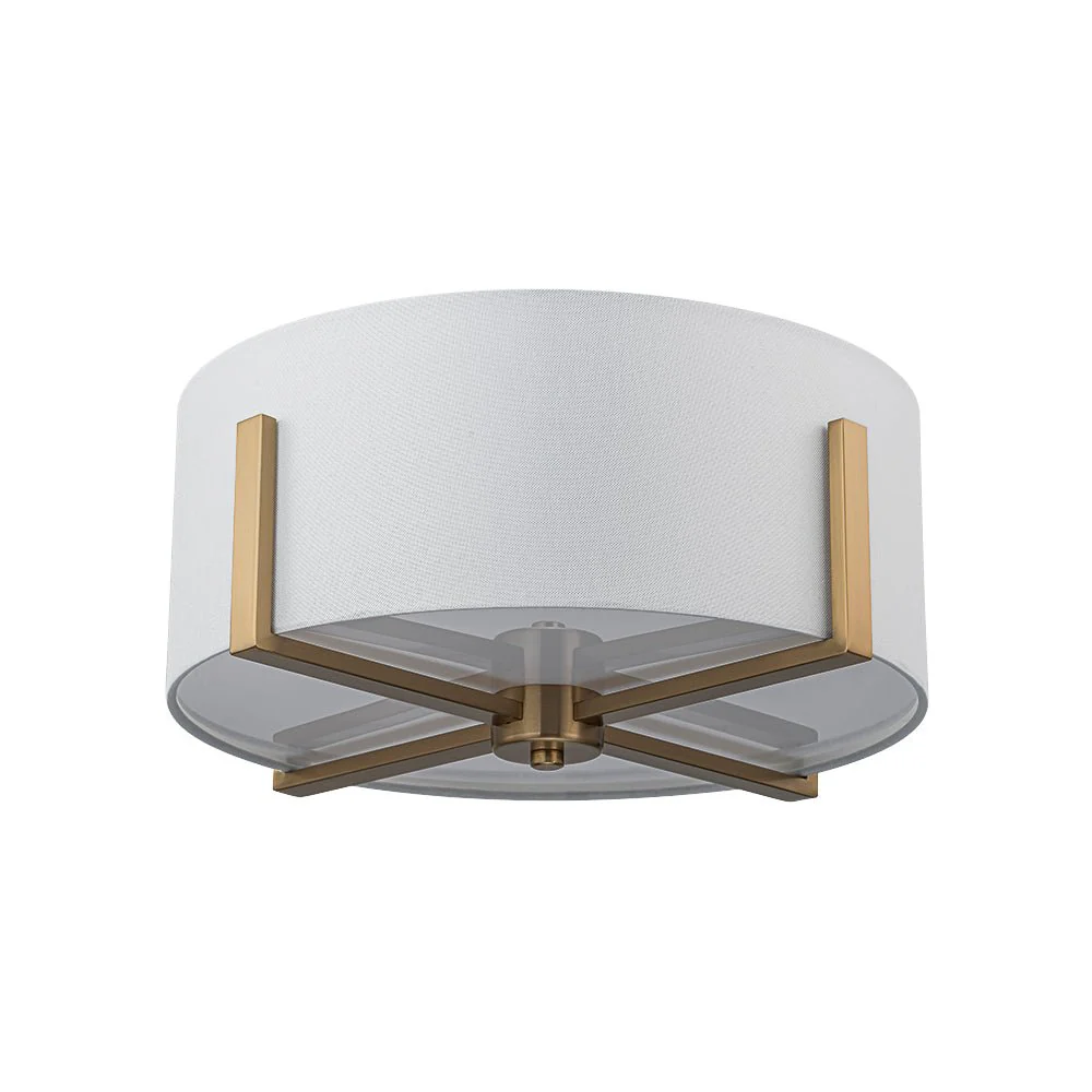 Modern Wide Drum Fabric Cage Flush Mount Light - Image 10