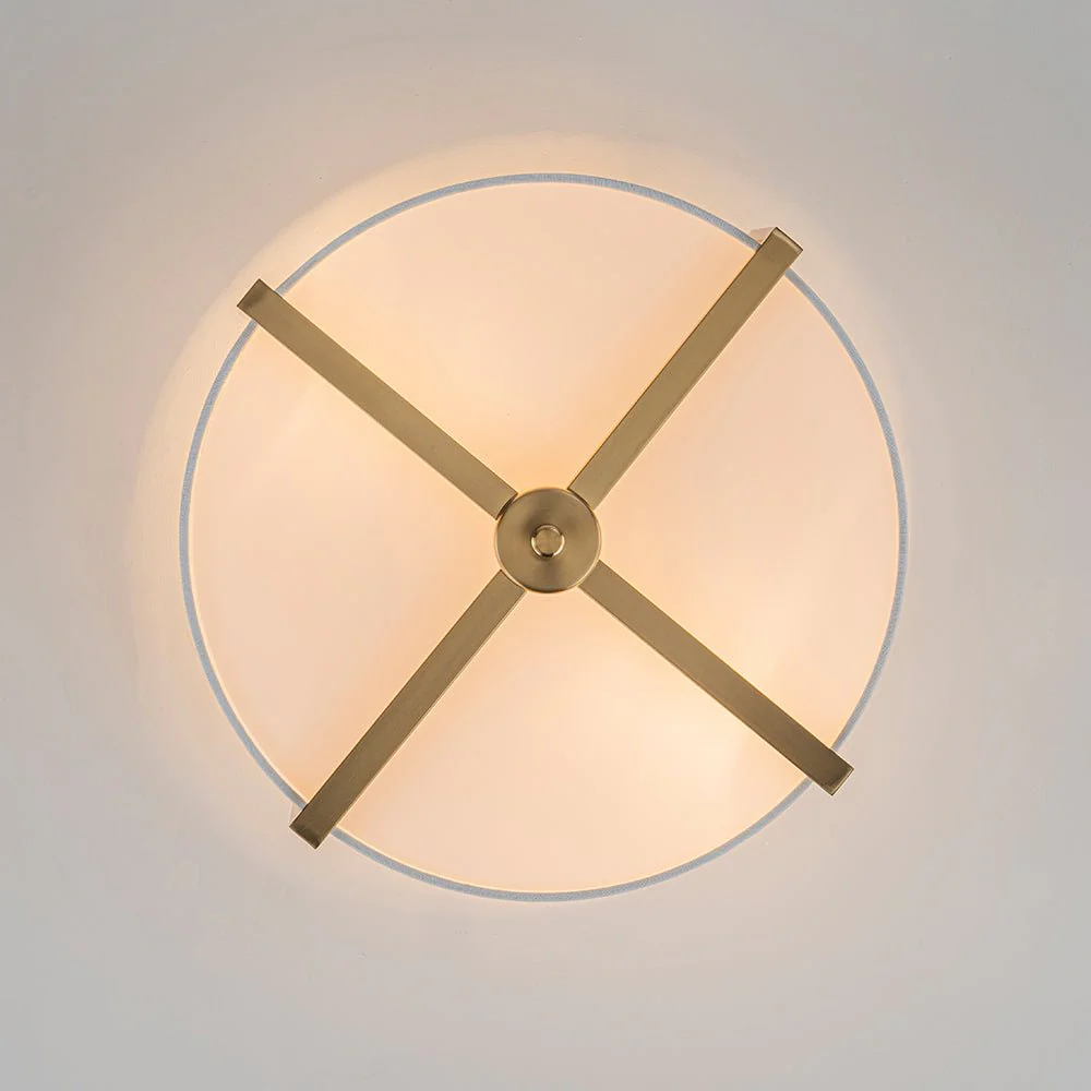 Modern Wide Drum Fabric Cage Flush Mount Light - Image 11