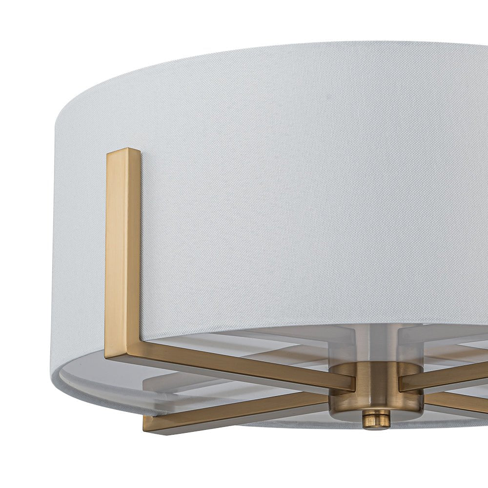Modern Wide Drum Fabric Cage Flush Mount Light - Image 15