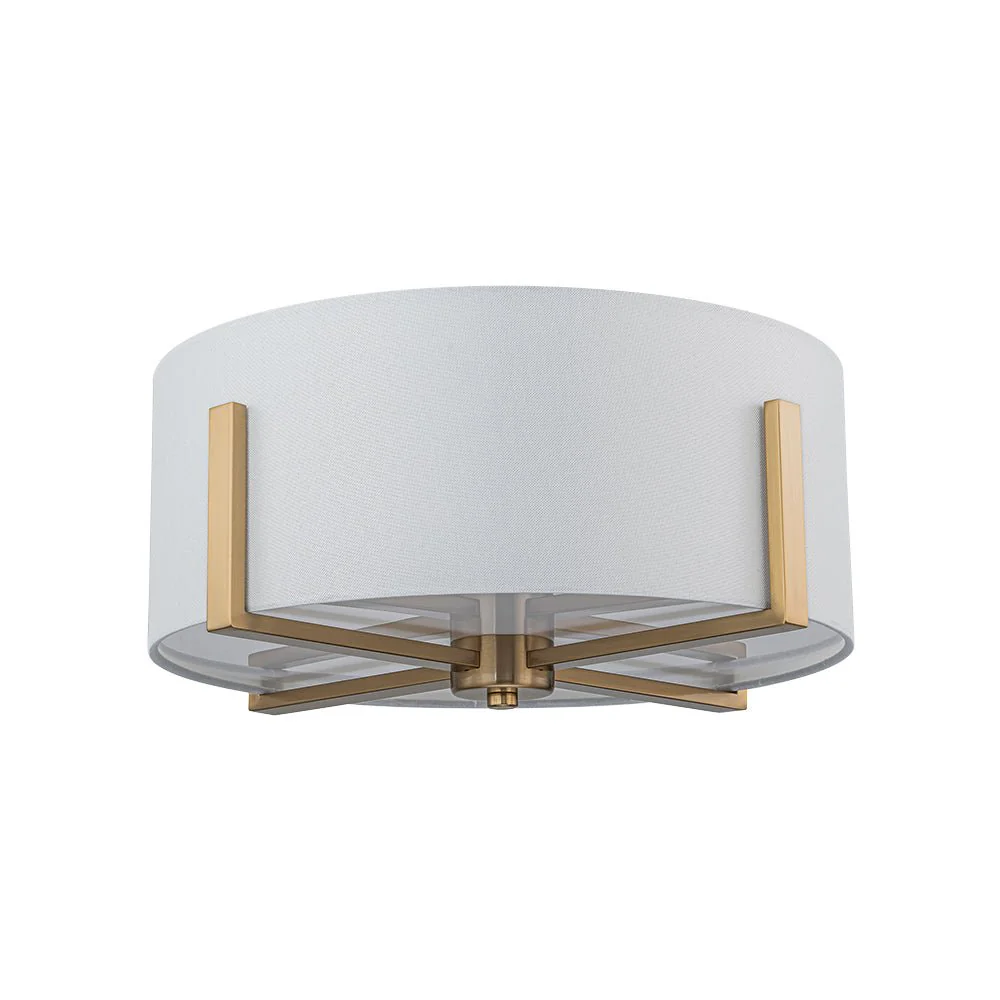 Modern Wide Drum Fabric Cage Flush Mount Light - Image 6