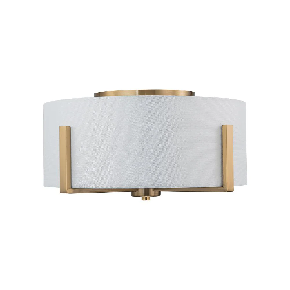 Modern Wide Drum Fabric Cage Flush Mount Light - Image 8