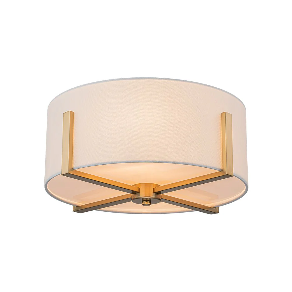 Modern Wide Drum Fabric Cage Flush Mount Light - Image 9