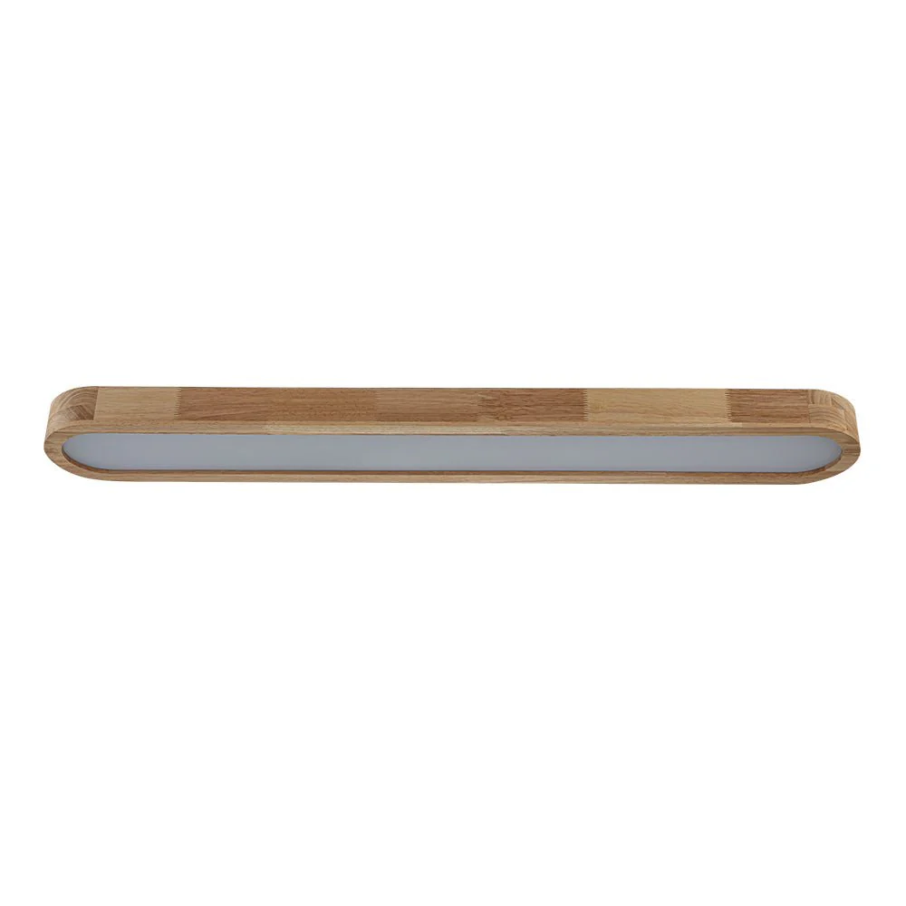 (OpenBox) Natural Wood Long Oval Dimmable LED Flush Mount - Image 10