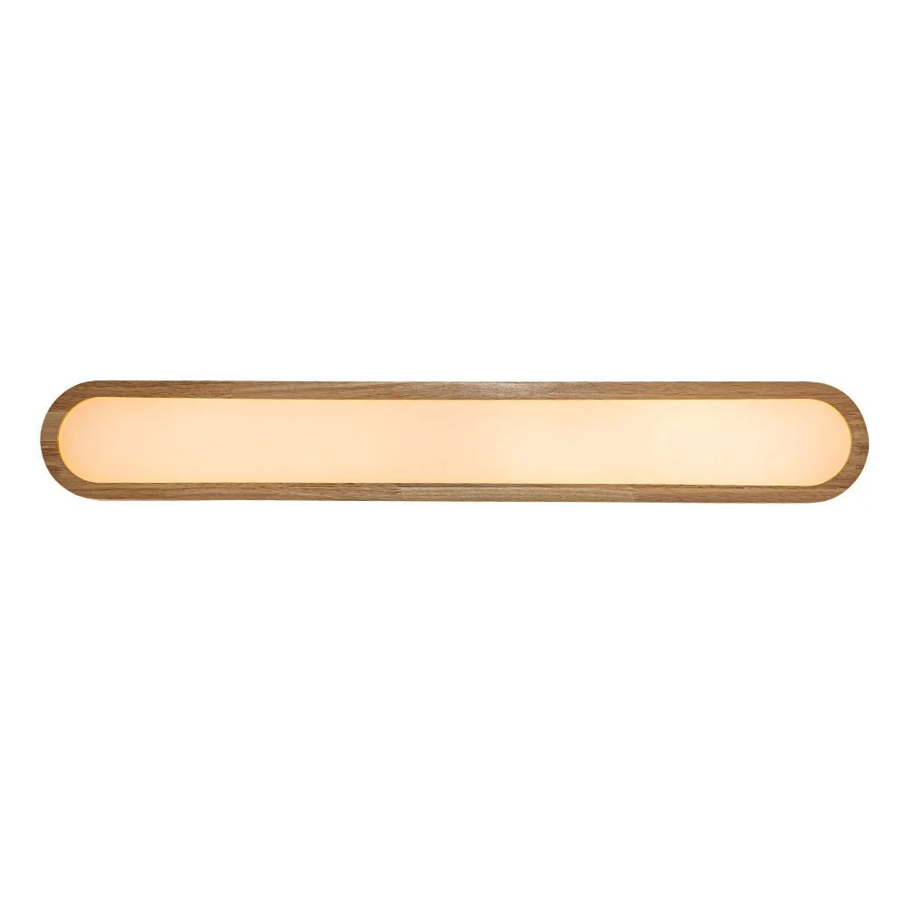 (OpenBox) Natural Wood Long Oval Dimmable LED Flush Mount - Image 11