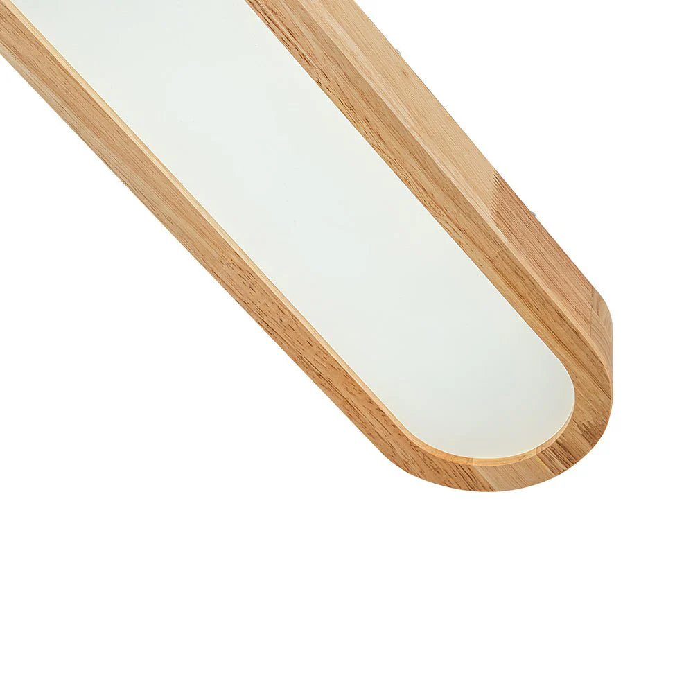 (OpenBox) Natural Wood Long Oval Dimmable LED Flush Mount - Image 18