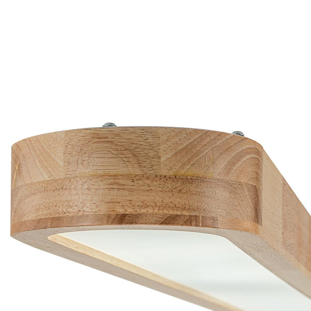 (OpenBox) Natural Wood Long Oval Dimmable LED Flush Mount - Image 19