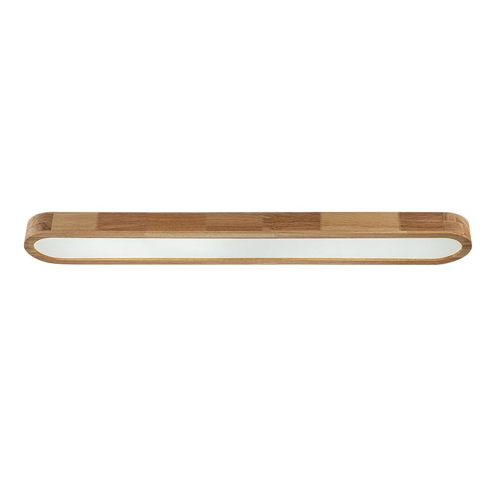 (OpenBox) Natural Wood Long Oval Dimmable LED Flush Mount - Image 9