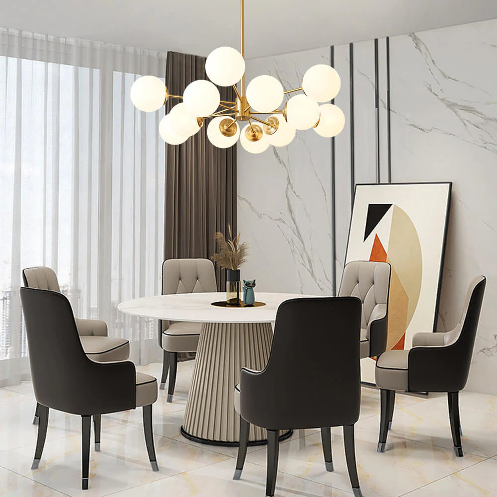 (OpenBox) Opal Glass Globe Sputnik Chandelier - Image 5