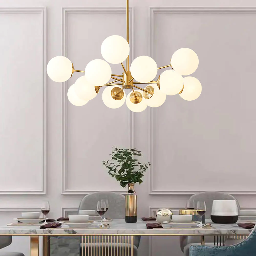 (OpenBox) Opal Glass Globe Sputnik Chandelier - Image 6