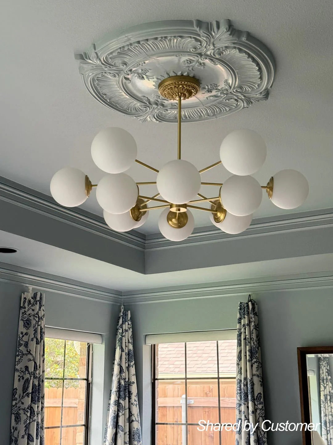 (OpenBox) Opal Glass Globe Sputnik Chandelier - Image 7