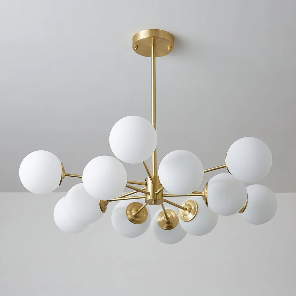 (OpenBox) Opal Glass Globe Sputnik Chandelier - Image 8