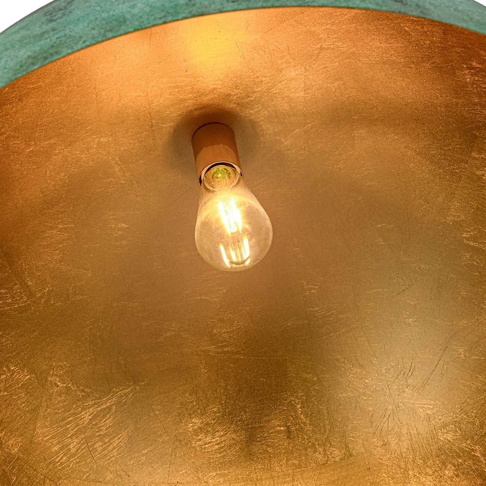 (OpenBox) Oversized Industrial Copper Patina Metal Dome Pendant Light - Image 19