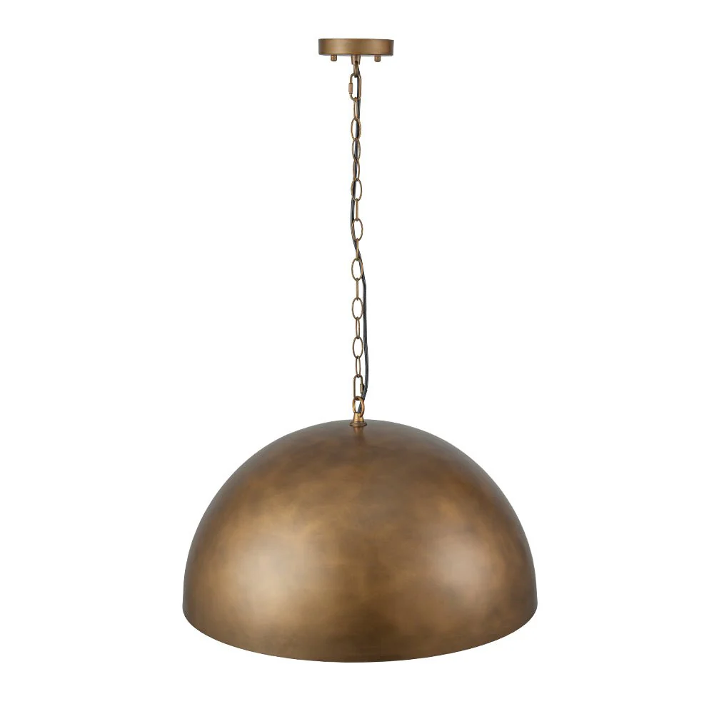 Oversized Vintage Bronze Metal Dome Pendant Light - Image 10